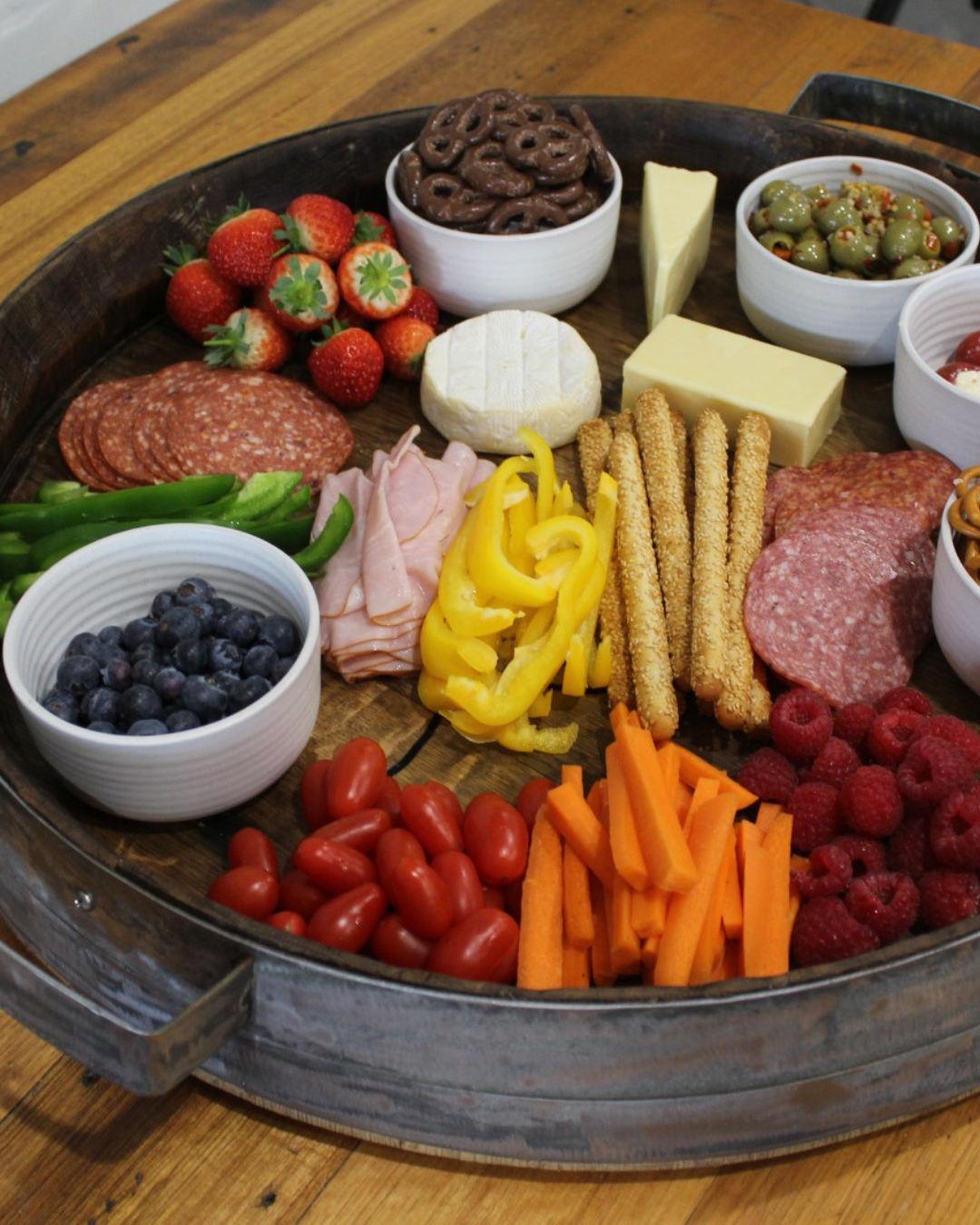 Wine Barrel Serving Tray