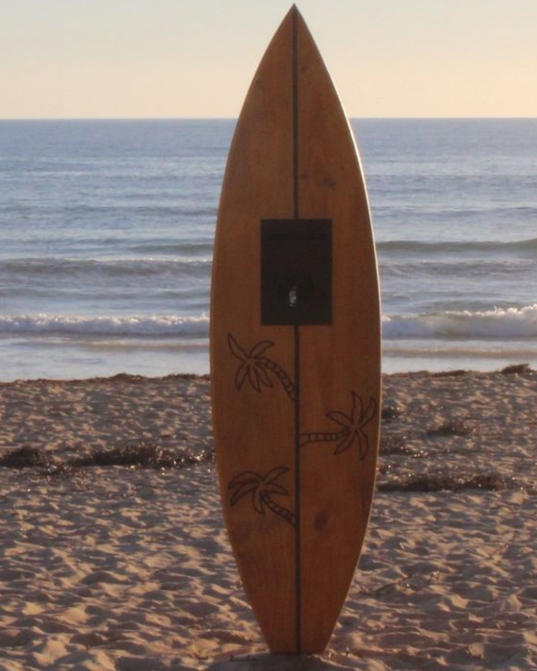 Carved Solid Pine Surfboard Letterbox
