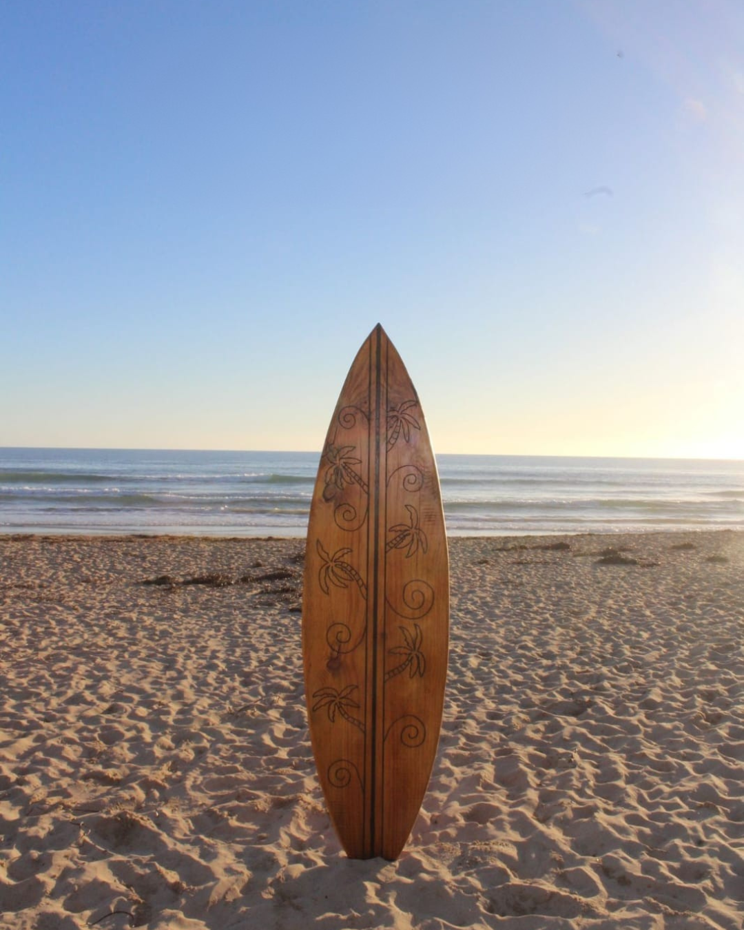 Hand Carved Pine Surfboard