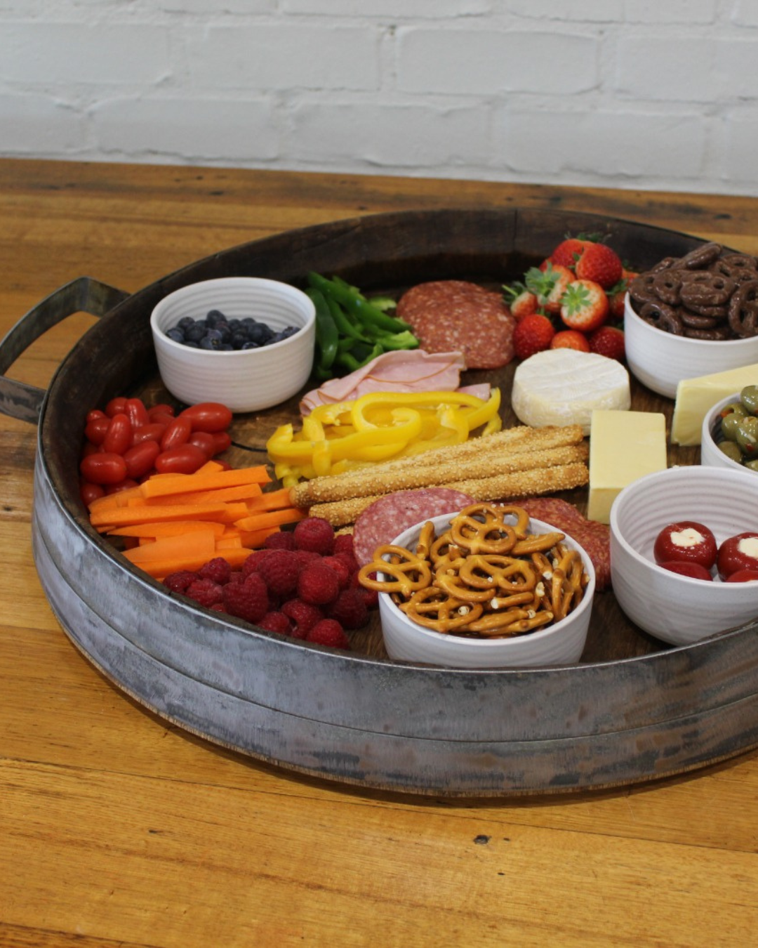 Wine Barrel Serving Tray