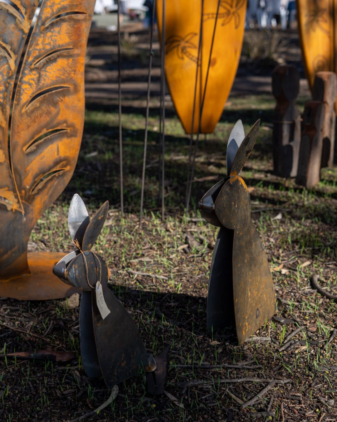 Corten and Stainless Steel Rabbits