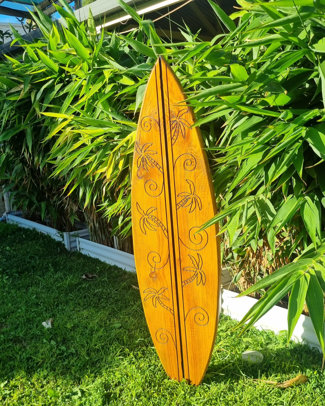 Hand Carved Pine Surfboard