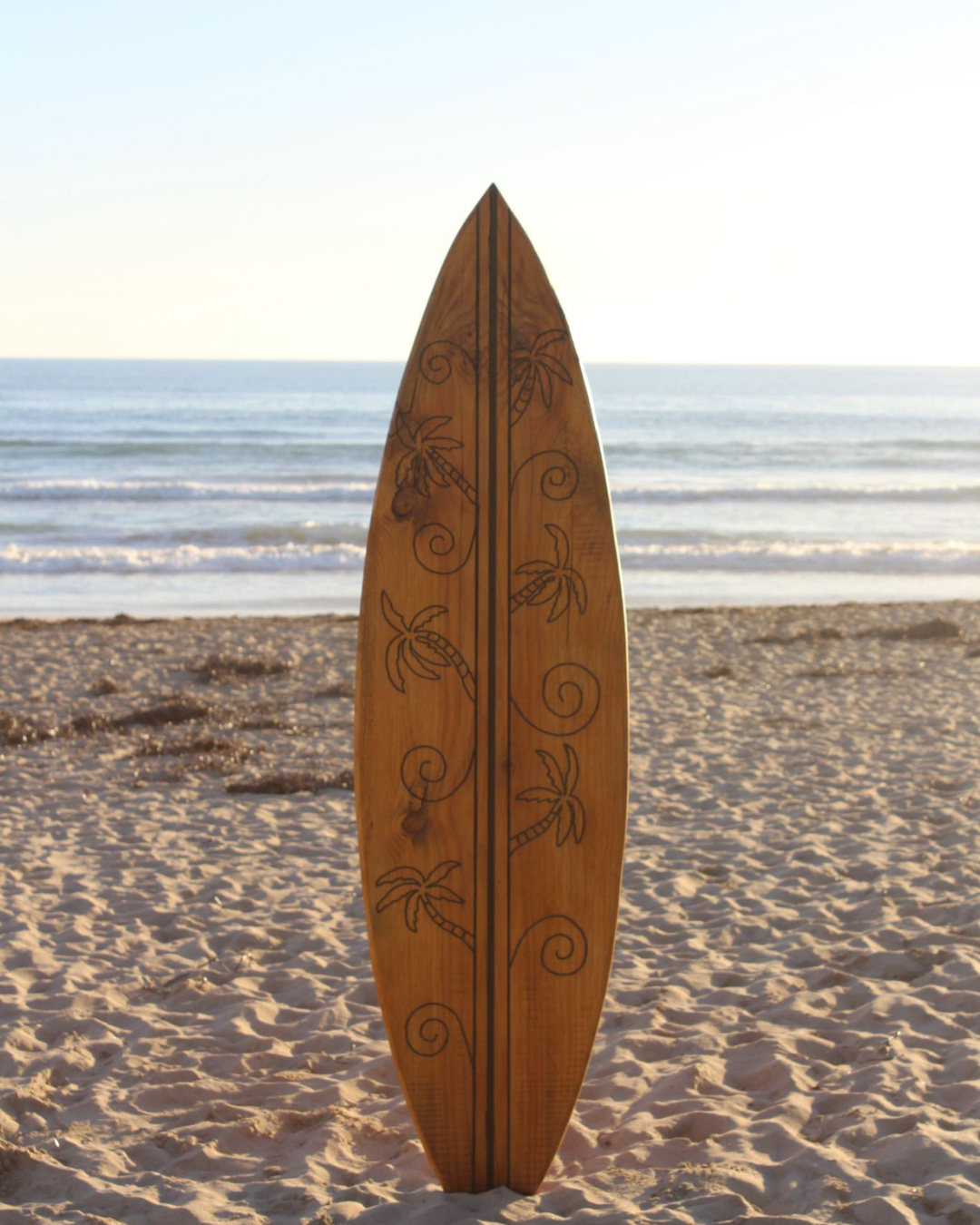 Hand Carved Pine Surfboard